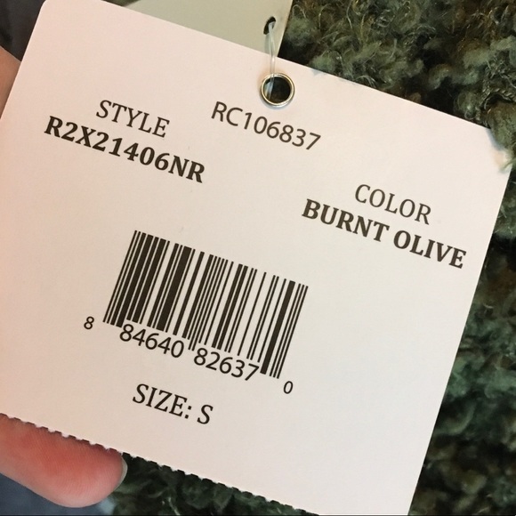 RXB Boucle Knit Cardigan Sweater Army Green NWT - Picture 7 of 7